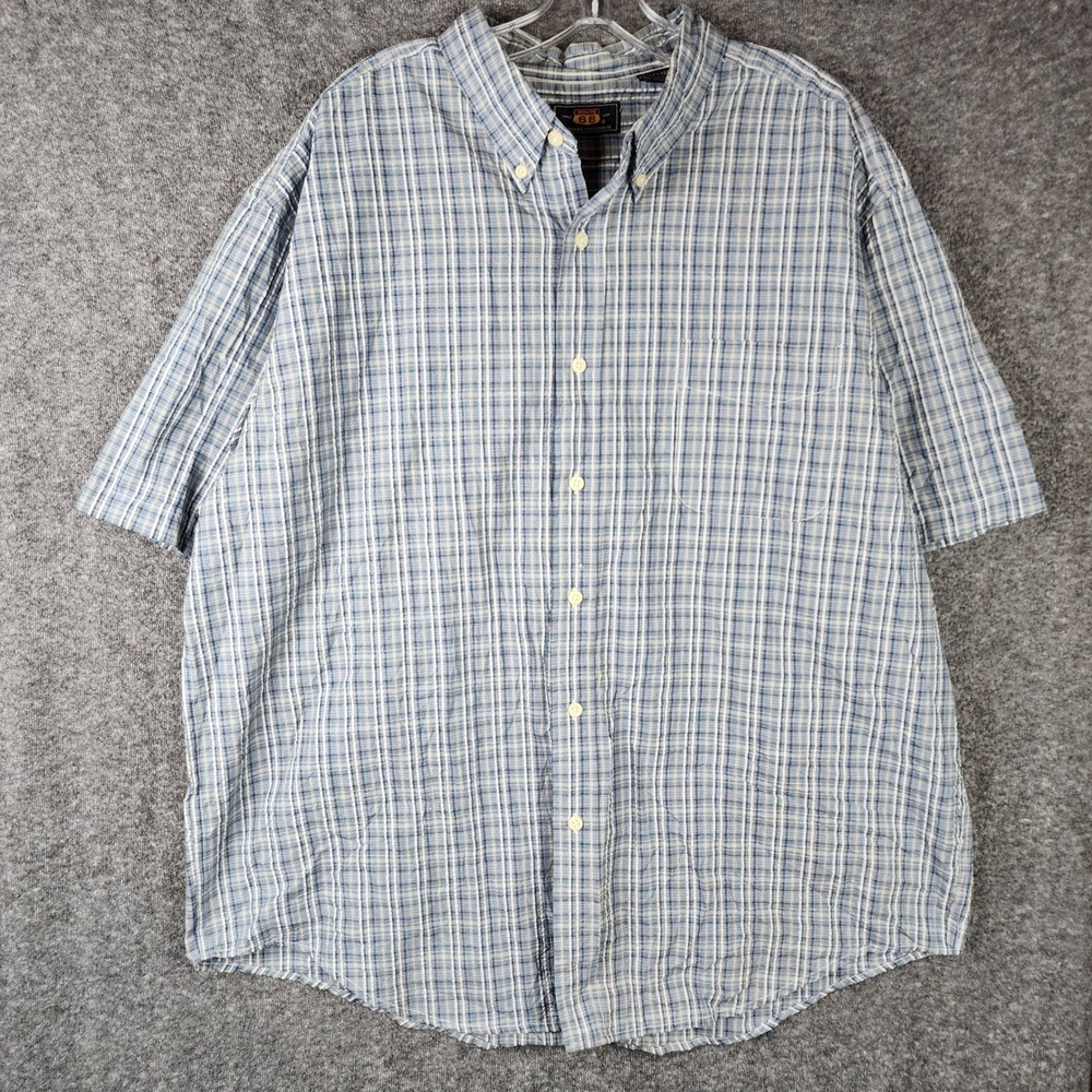 Route 66 Button Down Shirt Mens XL Blue Plaid Short Sleeve Casual Americana